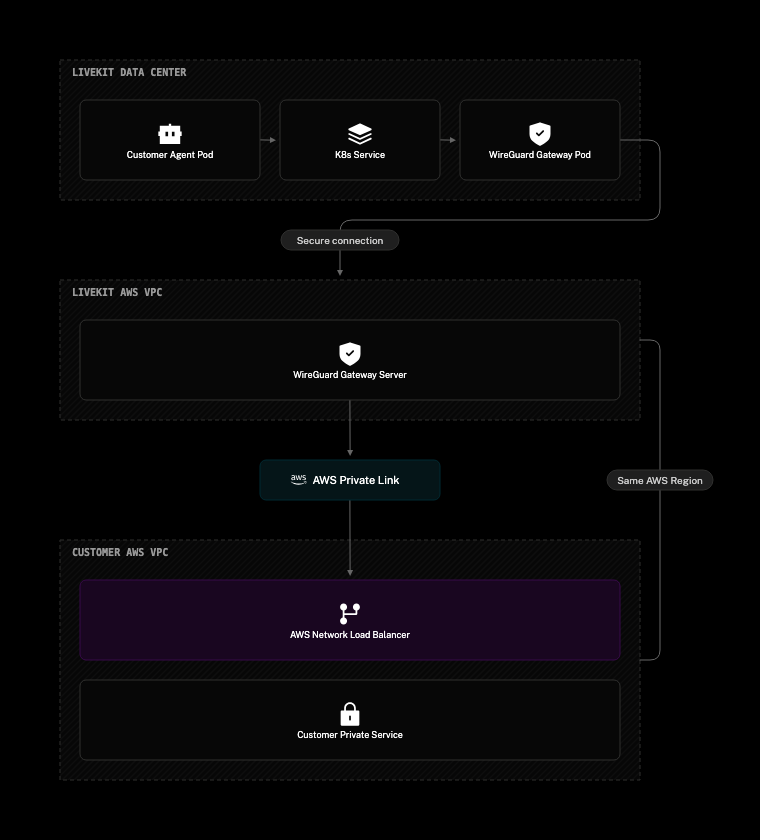 Describes the Private Links path for AWS